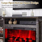 AMERLIFE Fireplace TV Stand, 97, Adjustable Shelf, Large Storage, Media Console