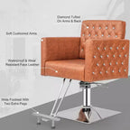 Karl Home Black Modern Heavy Duty Hydraulic Swivel Hair Stylist Salon Chair with Curved Armrests