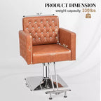 Karl Home Black Modern Heavy Duty Hydraulic Swivel Hair Stylist Salon Chair with Curved Armrests
