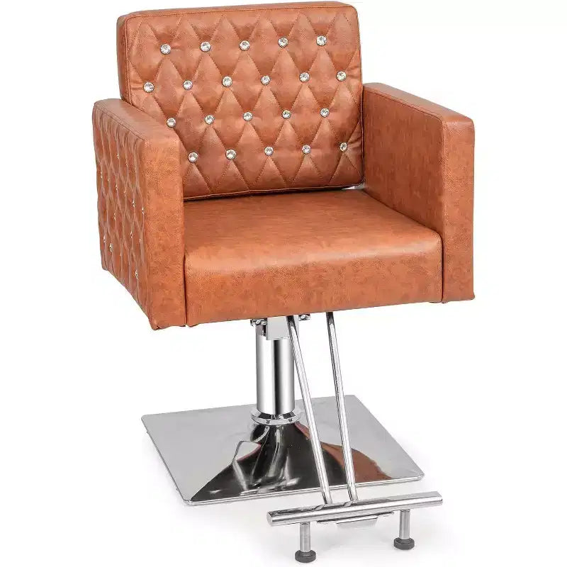 Karl Home Poltrona da salone da parrucchiere idraulica nera moderna resistente girevole con braccioli curvi