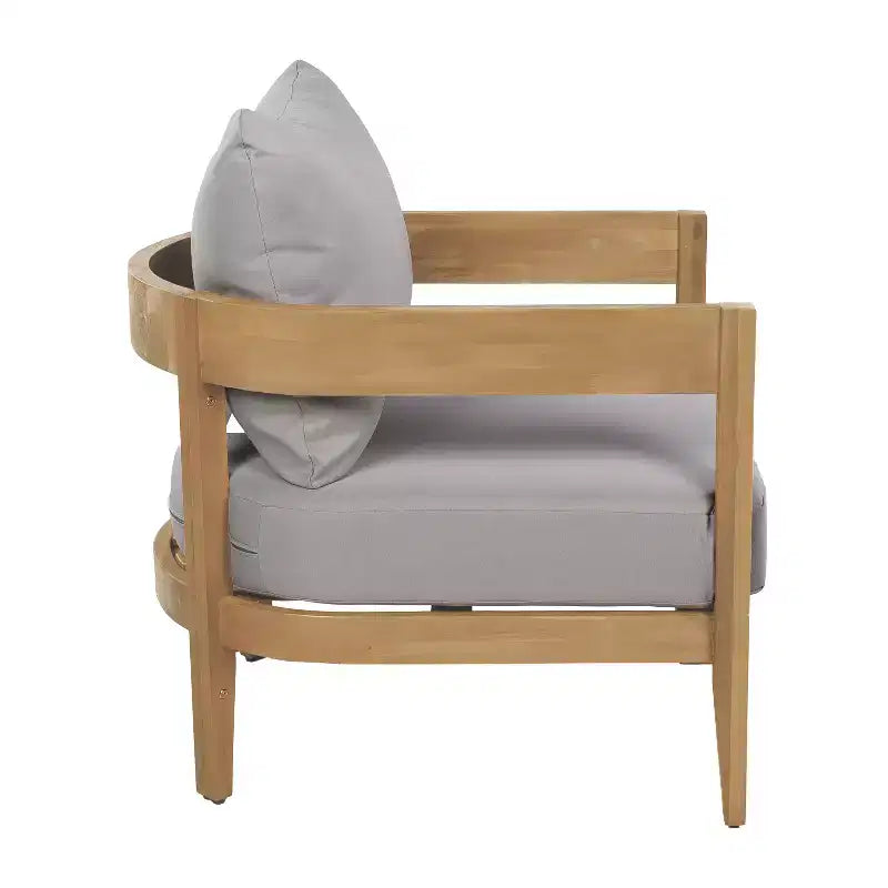 Christopher Knight Home Brooklyn Outdoor Acacia Wood Club Chair with Cushions (Set of 2)