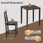 Costway Counter-Height Dining Chair Set of 2/4 with Footrests Solid Wood Frame Modern