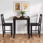 Costway Counter-Height Dining Chair Set of 2/4 with Footrests Solid Wood Frame Modern