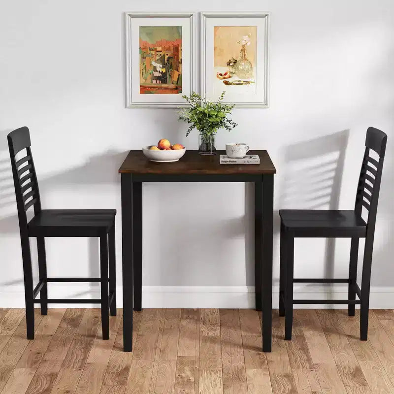 Costway Counter-Height Dining Chair Set of 2/4 with Footrests Solid Wood Frame Modern