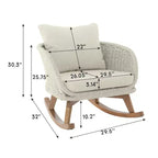 Christopher Knight Home Hattie Patio Contemporary Rattan and Acacia Wood Rocking Chair with Cushion