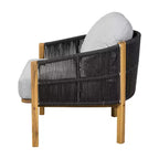 Christopher Knight Home Tatum Outdoor Acacia Wood Club Chair with Woven Rope Backrest and Cushions