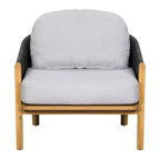Christopher Knight Home Tatum Outdoor Acacia Wood Club Chair with Woven Rope Backrest and Cushions