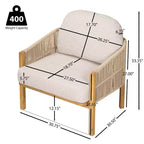 Christopher Knight Home Tatum Outdoor Acacia Wood Club Chair with Woven Rope Backrest and Cushions