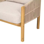 Christopher Knight Home Tatum Outdoor Acacia Wood Club Chair with Woven Rope Backrest and Cushions