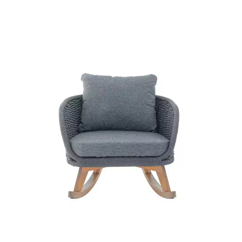Christopher Knight Home Hattie Patio Contemporary Rattan and Acacia Wood Rocking Chair with Cushion (Set of 2)