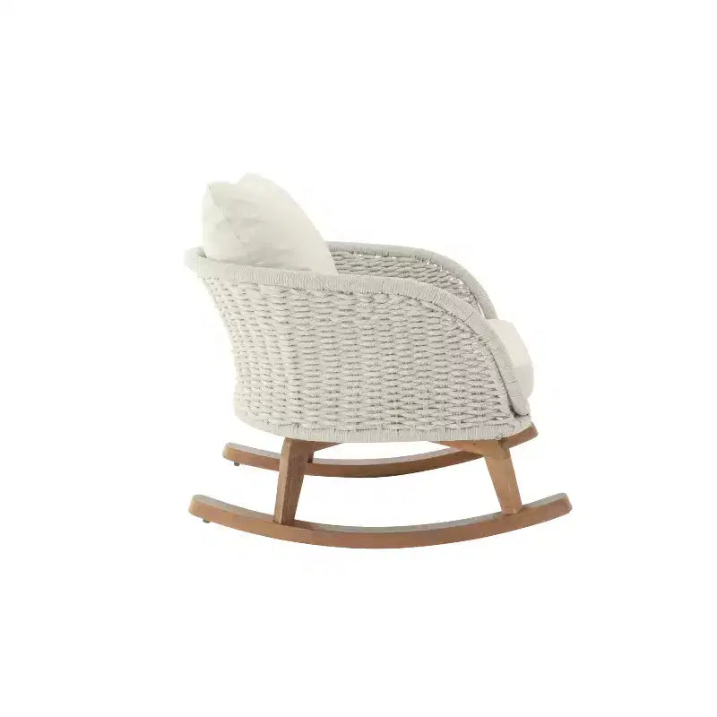 Christopher Knight Home Hattie Patio Contemporary Rattan and Acacia Wood Rocking Chair with Cushion (Set of 2)