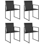 vidaXL Patio Chairs 4 pcs Black Steel and Textilene