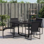 vidaXL Sedie da giardino 4 pz nere in acciaio e textilene