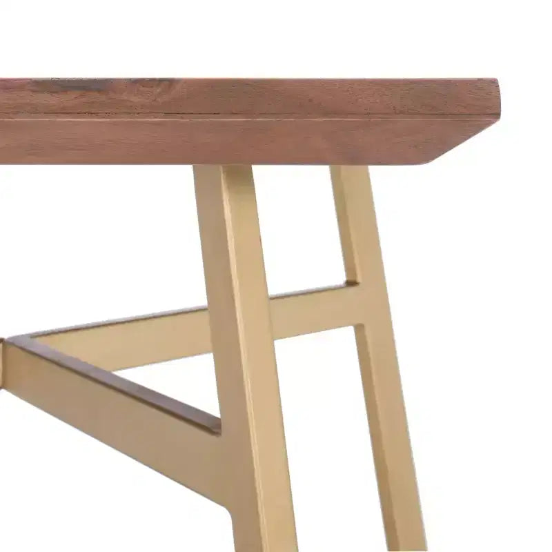 Dakota Rectangle Dining Table - SFV5726A - Walnut/Gold - Safavieh Couture