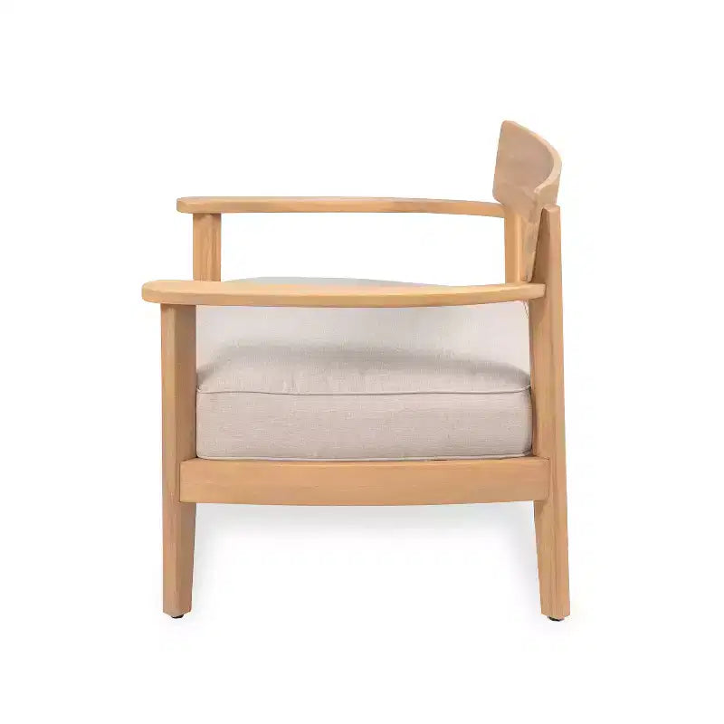 Christopher Knight Home Mallorca Acacia Wood Outdoor Club Chair with Seat Cushion