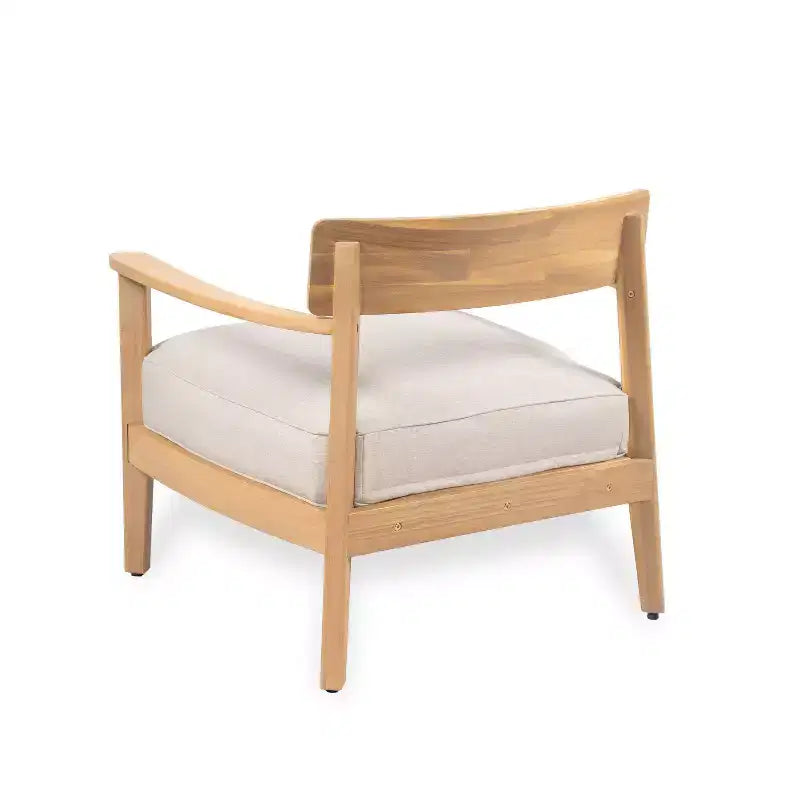 Christopher Knight Home Mallorca Acacia Wood Outdoor Club Chair with Seat Cushion