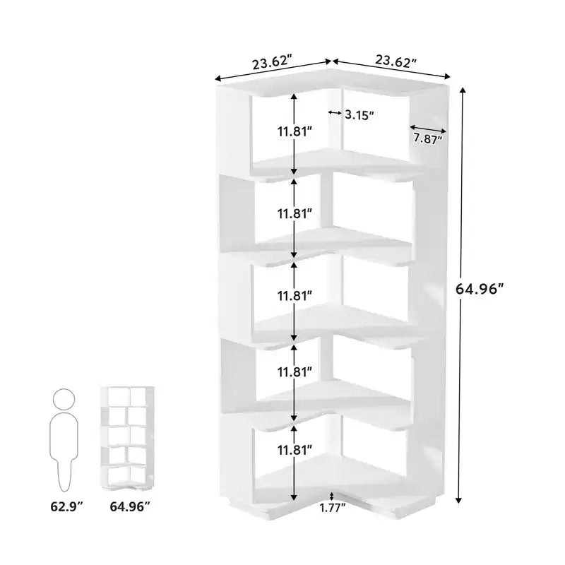 MAYEERTY Scaffale ad Angolo a 6 Livelli a L Salvaspazio con Design ad Angolo