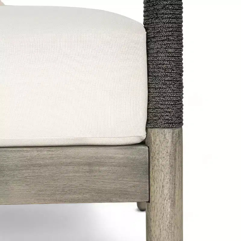 Christopher Knight Home Amos Outdoor Woven Rope Acacia Wood Club Chair with Thick Cushion (Set of 2)