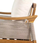 Christopher Knight Home Amos Outdoor Woven Rope Acacia Wood Club Chair with Thick Cushion (Set of 2)