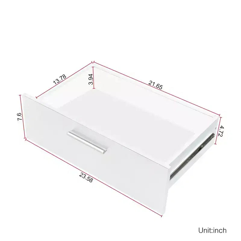 Cassettiera Karl Home a 8 cassetti, in truciolato bianco, larghezza 120 cm