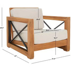 Poltrona Curacao Club per interni/esterni - CPT1009 - Teak Brasiliano Naturale/Beige - Safavieh Couture