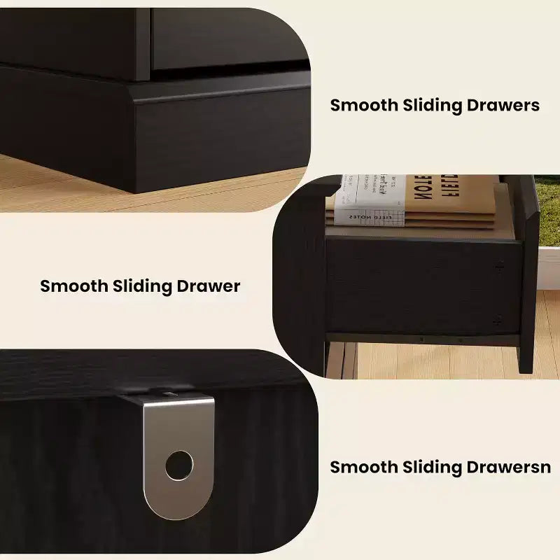 Comò a 8 cassetti CuisinSmart per camera da letto, cassettiera con cassetti profondi, comò orizzontale in legno per soggiorno, ingresso, camera dei bambini