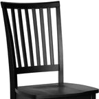 HomeRoots Black Wood Slat Back Dining Side Chair