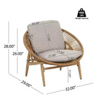 Christopher Knight Home Cecil Bohemian Outdoor Papasan Style Wicker Lounge Chair with Cushions