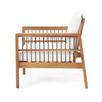 Christopher Knight Home Elias Outdoor Acacia Wood and Iron Club Chair with Cushions