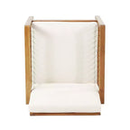 Christopher Knight Home Elias Outdoor Acacia Wood and Iron Club Chair with Cushions