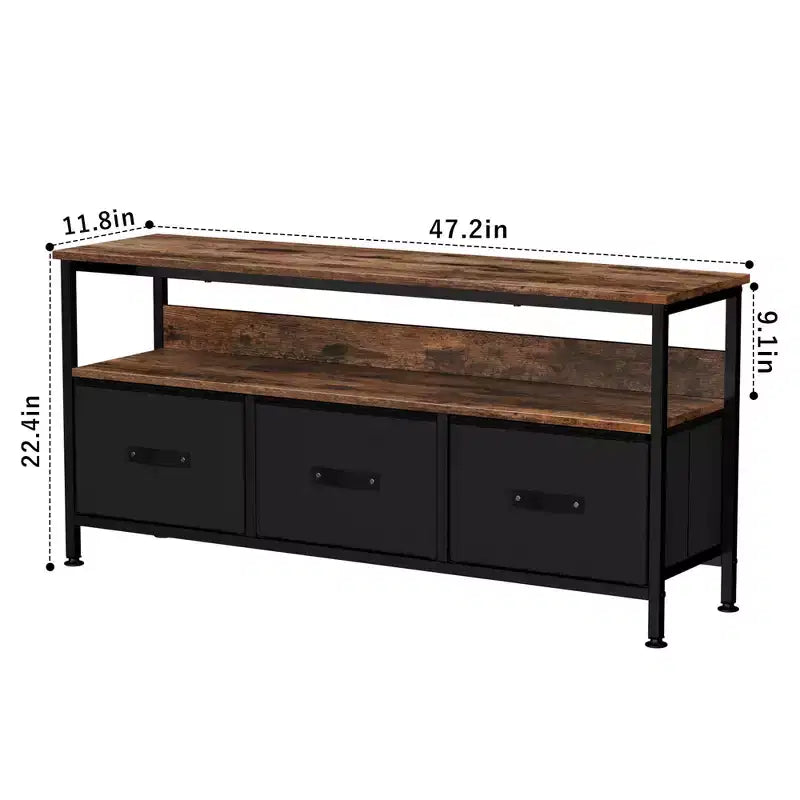 55 Inch TV Stand for Living Room, TV Stand with 3 Drawers, Compact Entertainment Center with Storage Solutions