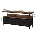 55 Inch TV Stand for Living Room, TV Stand with 3 Drawers, Compact Entertainment Center with Storage Solutions