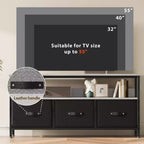 55 Inch TV Stand for Living Room, TV Stand with 3 Drawers, Compact Entertainment Center with Storage Solutions