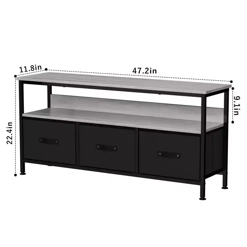 55 Inch TV Stand for Living Room, TV Stand with 3 Drawers, Compact Entertainment Center with Storage Solutions