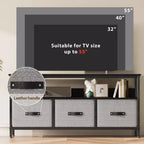 55 Inch TV Stand for Living Room, TV Stand with 3 Drawers, Compact Entertainment Center with Storage Solutions