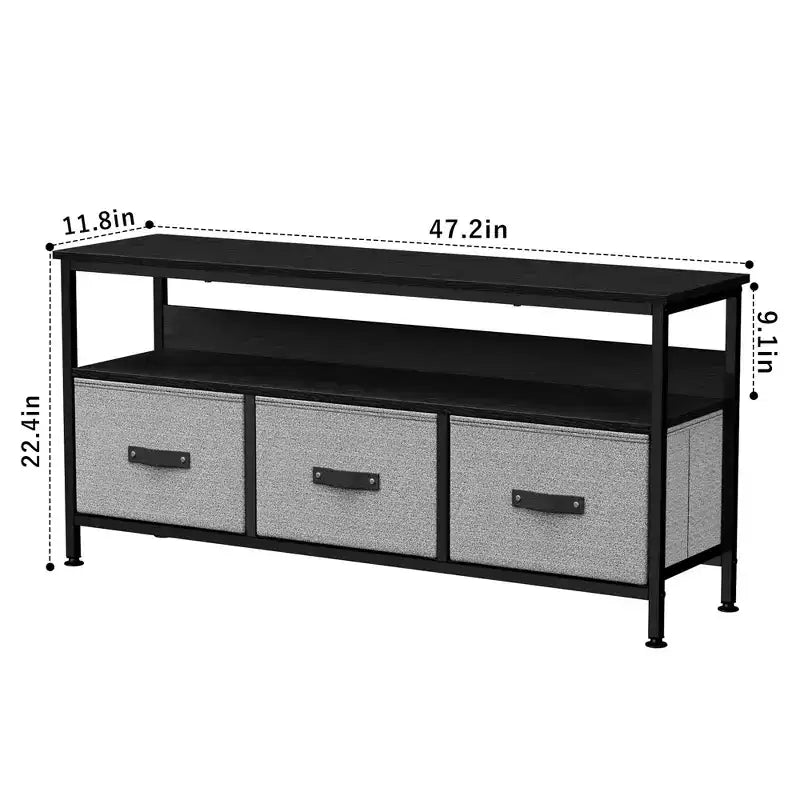 55 Inch TV Stand for Living Room, TV Stand with 3 Drawers, Compact Entertainment Center with Storage Solutions