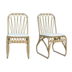Okak Boho PE Wicker Patio Accent Chairs Upholstered Dining Chairs,Set of 2,Outdoor Rattan Chairs for Backyard,Garden&Patio,,400lbs Max