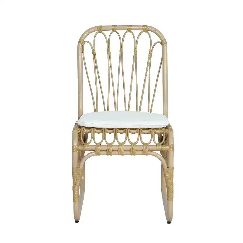 Okak Boho PE Wicker Patio Accent Chairs Upholstered Dining Chairs,Set of 2,Outdoor Rattan Chairs for Backyard,Garden&Patio,,400lbs Max