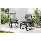 Okak Boho PE Wicker Patio Accent Chairs Upholstered Dining Chairs,Set of 2,Outdoor Rattan Chairs for Backyard,Garden&Patio,,400lbs Max