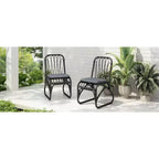 Okak Boho PE Wicker Patio Accent Chairs Upholstered Dining Chairs,Set of 2,Outdoor Rattan Chairs for Backyard,Garden&Patio,,400lbs Max