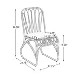 Okak Boho PE Wicker Patio Accent Chairs Upholstered Dining Chairs,Set of 2,Outdoor Rattan Chairs for Backyard,Garden&Patio,,400lbs Max