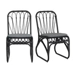 Okak Boho PE Wicker Patio Accent Chairs Upholstered Dining Chairs,Set of 2,Outdoor Rattan Chairs for Backyard,Garden&Patio,,400lbs Max