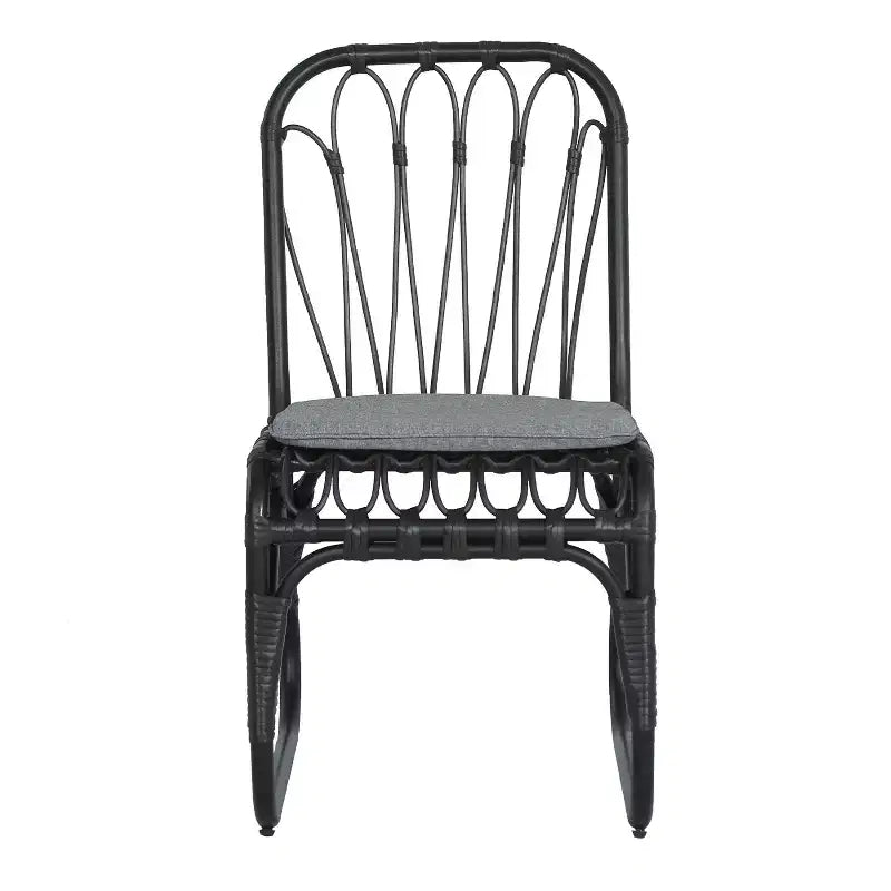 Okak Boho PE Wicker Patio Accent Chairs Upholstered Dining Chairs,Set of 2,Outdoor Rattan Chairs for Backyard,Garden&Patio,,400lbs Max