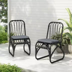 Okak Boho PE Wicker Patio Accent Chairs Upholstered Dining Chairs,Set of 2,Outdoor Rattan Chairs for Backyard,Garden&Patio,,400lbs Max