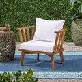 Okak Boho Patio Accent Chair/Loveseat,Set of 1/2,Outdoor Acacia Leisure Chairs Upholstered Armchair for Backyard,Patio&Garden,400lbs Max