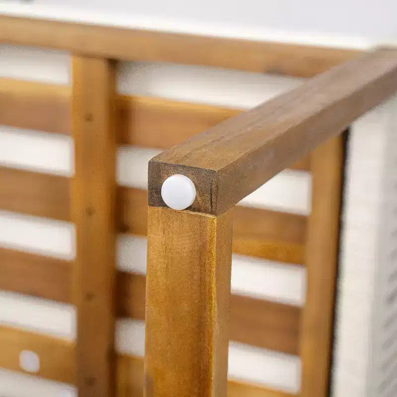 Okak Boho Sedie da esterno in acacia con corde intrecciate a mano, set da 2, poltrone da patio con cuscino lavabile per giardino, capacità massima 180 kg