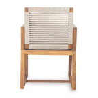 Okak Boho Sedie da esterno in acacia con corde intrecciate a mano, set da 2, poltrone da patio con cuscino lavabile per giardino, capacità massima 180 kg