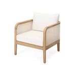 Okak Boho Poltrone da esterno imbottite, set da 1/2, sedie da conversazione in acacia per patio, veranda, giardino e cortile, capacità massima 180 kg