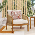 Okak Boho Acacia Patio Acent Chairs/Patio Furniture Set,Wicker Rattan Club Chairs,Set of 1/2/3,Outdoor Conversation Seating for Patio,600lbs Max