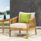 Okak Boho Acacia Patio Acent Chairs/Set di mobili da patio, sedie a sdraio in rattan intrecciato, set da 1/2/3, sedute da conversazione all'aperto per patio, max 272 kg